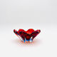 Murano Ashtray - Archimede Seguso - Bullicante - Red Blue Sommerso