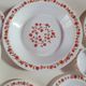 lot of arcopal scania dishes with small orange flowers flat plate, hollow dessert dish, one dish..