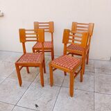 4 Cruége style  chairs, rare vintage wicker model