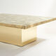Belgian coffee table in engraved brass signed Christian Krekels 1970
