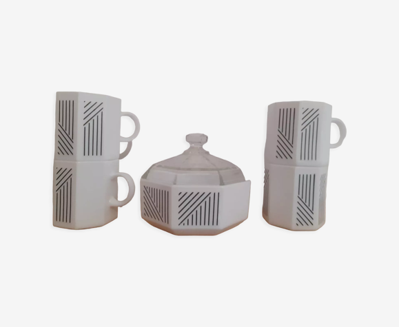 Tasses et sucrier Arcopal collection Octime