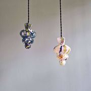 A pair of multicoloured blown glass suspensions, Murano, 1950-60.