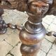 Large octagonal side table in carved solid oak, s