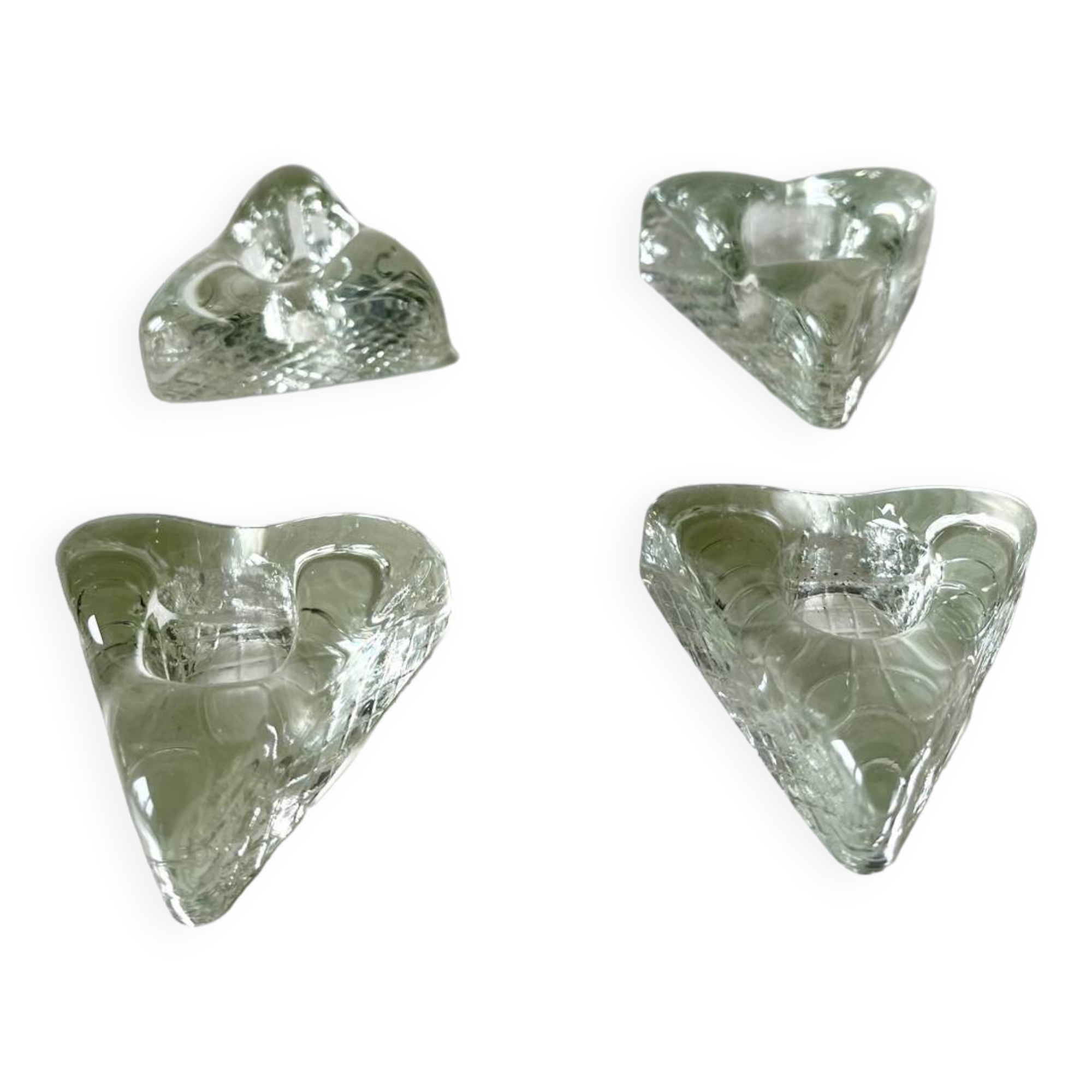 Triangle shaped glass candle holders