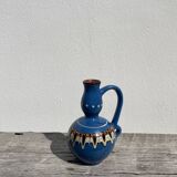Small ethnic blue ceramic jar / vase