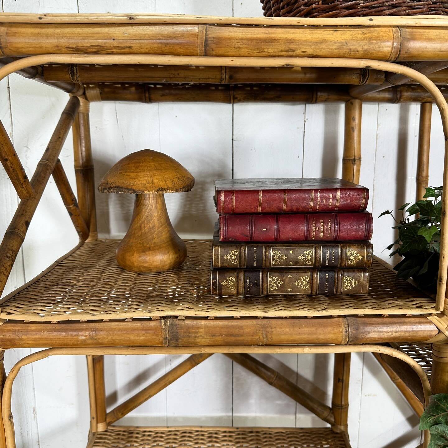 Bamboo and rattan shelf