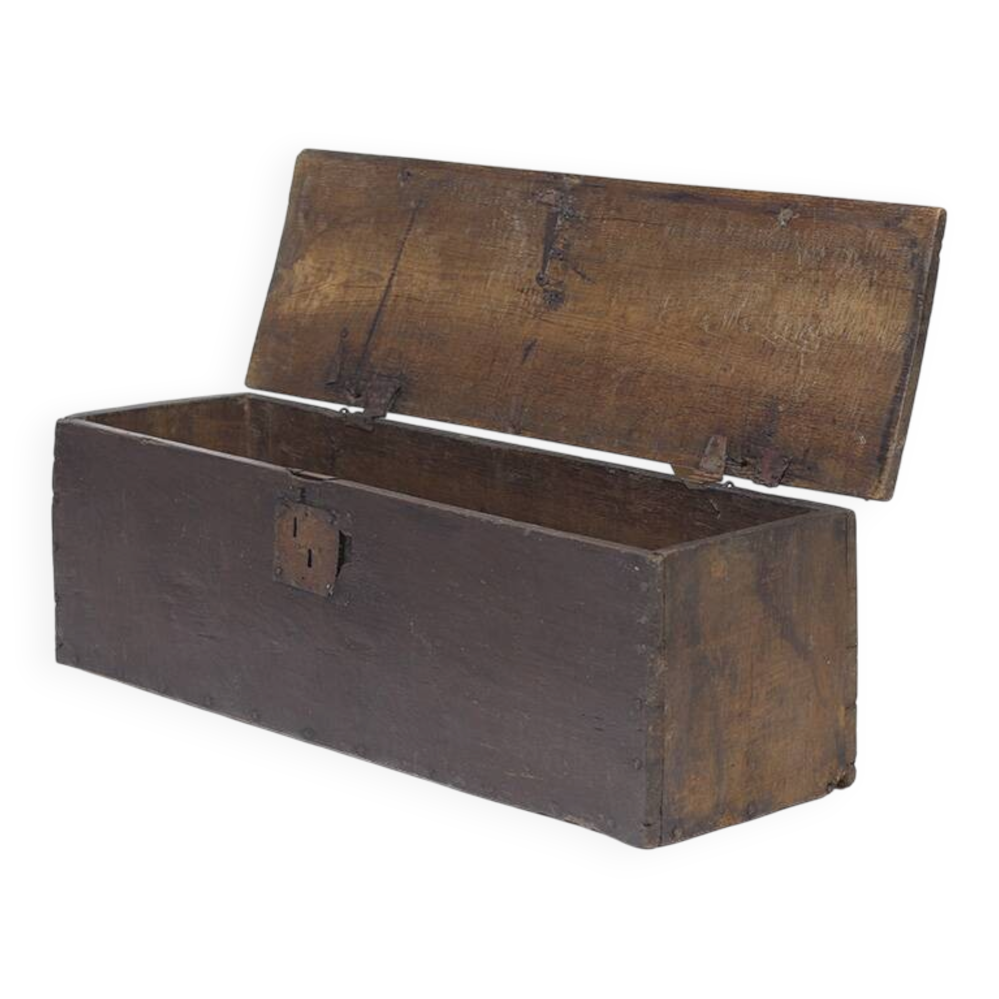 Antique 18th Century Six Plank Spanish Oak Chest