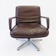 Fauteuil en cuir brun Wilkhahn Delta 2000 de Delta Design