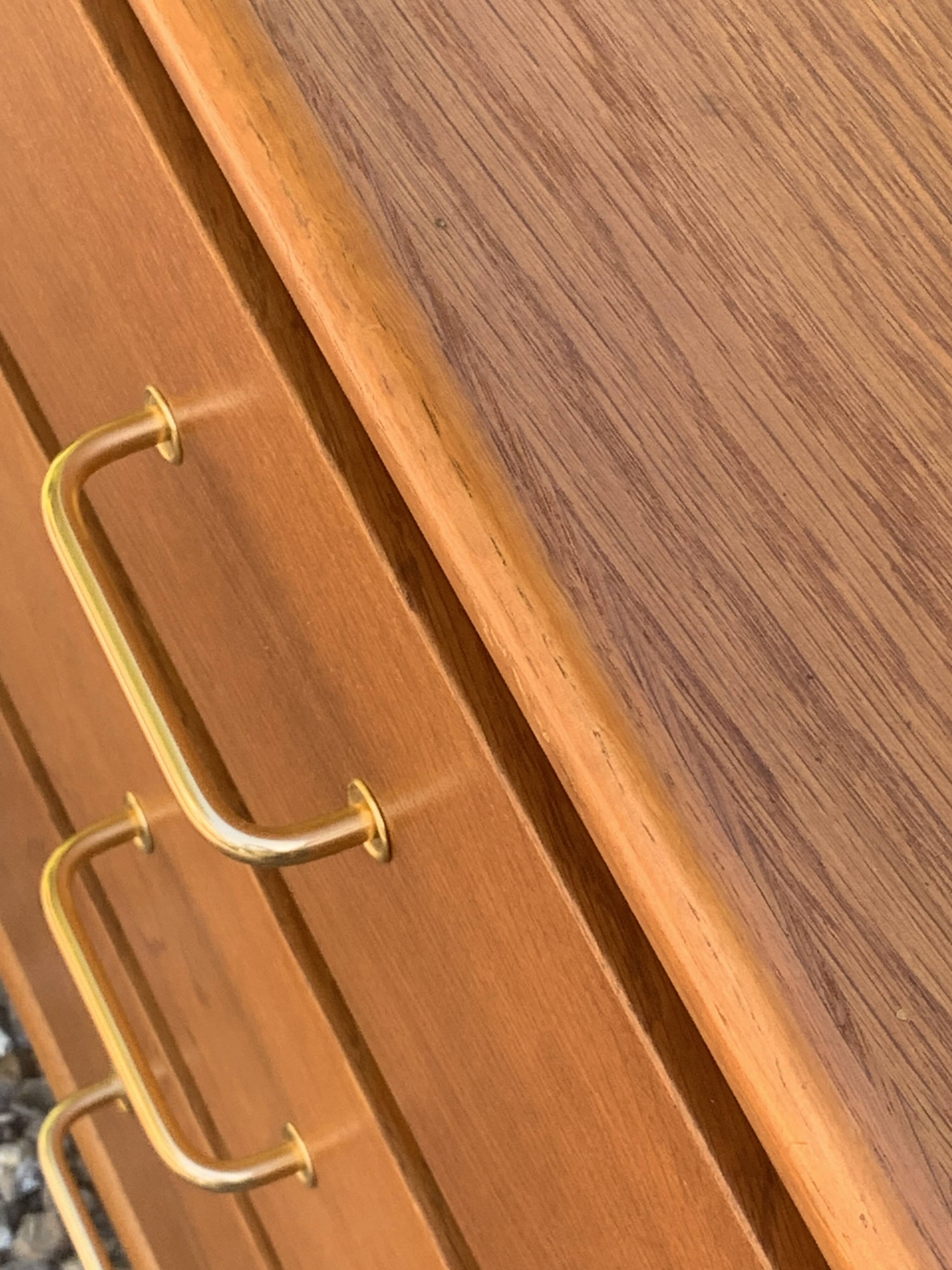 Vintage chest of drawers with oak compass legs, 1950s