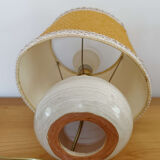 Ceramic table lamp and burlap