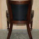 Original Regency office chair in leather and hardwood, style 1815.