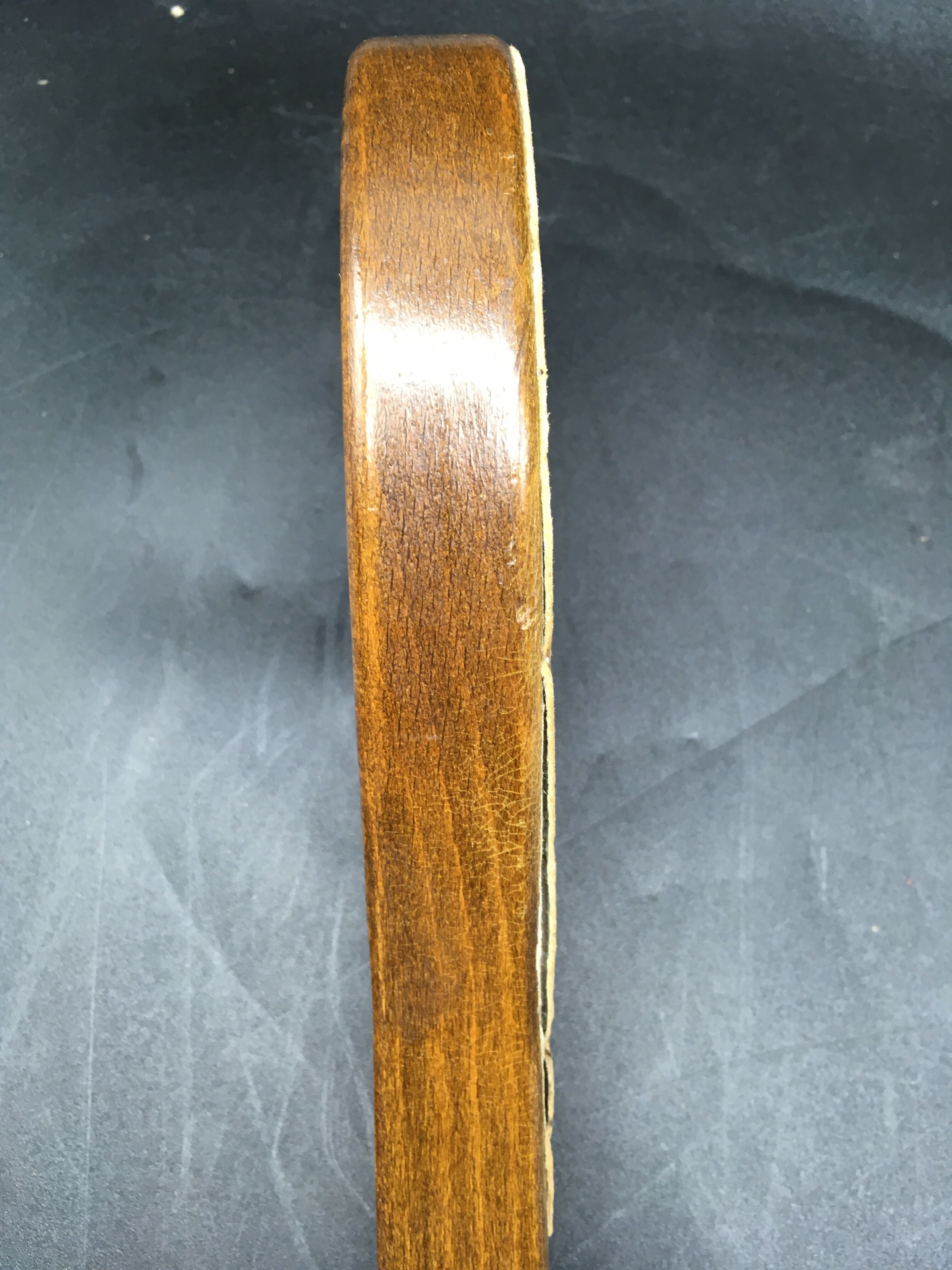 Hand-facing mirror in vintage wood year 70