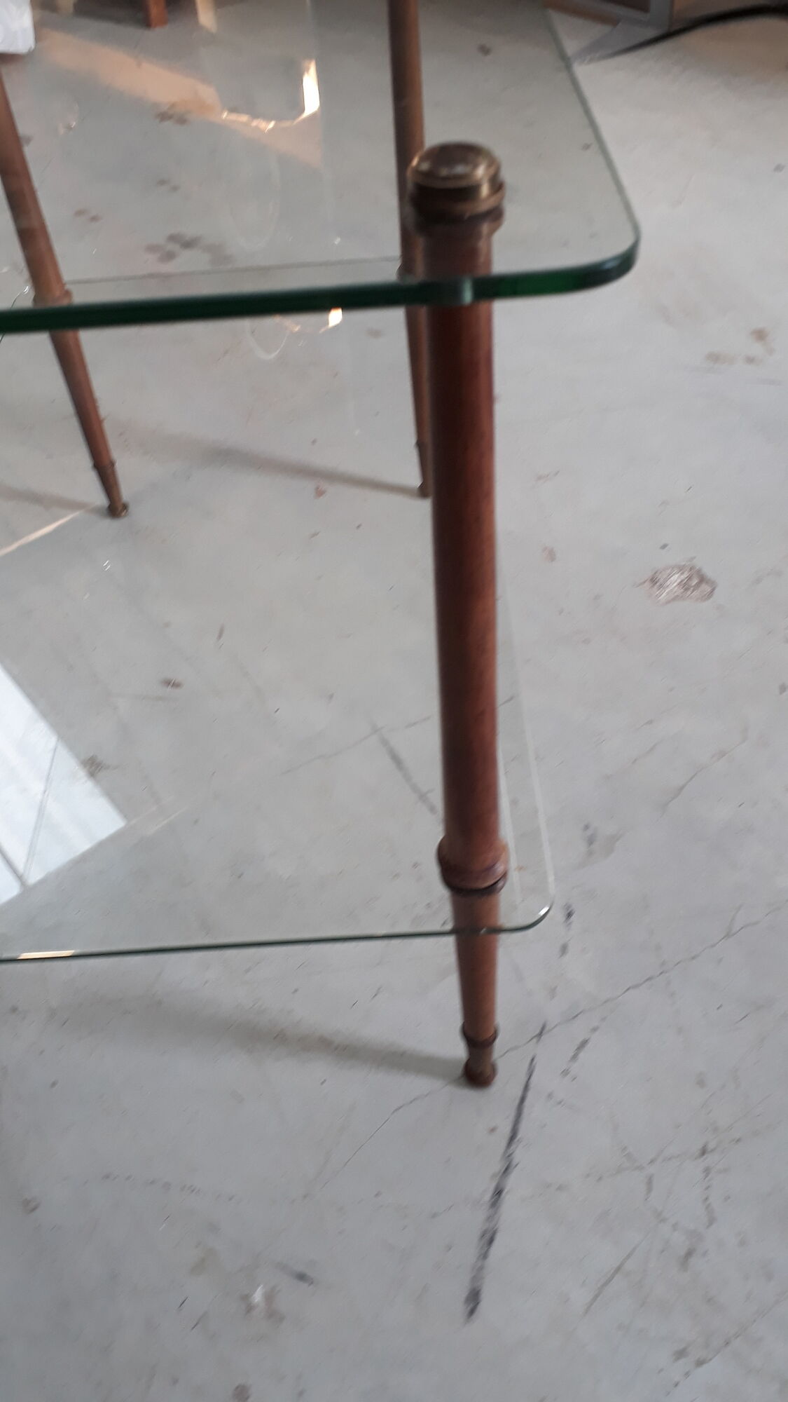 Coffee table in glass and wood, 1960s