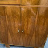 1950s French Art Deco Design Walnut Bookcase