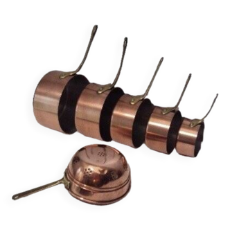 Battery of tinned copper pans