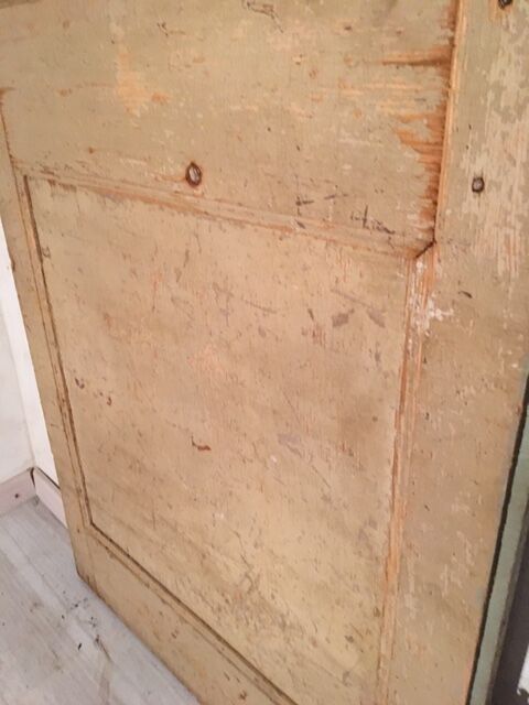 A beautiful antique glass-enclosed door - deco vintage chalet 19th patina