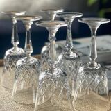 6 crystal wine glasses, 1980