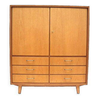 Large vintage cabinet with doors and drawers made in the 1970s