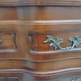 Small cherry crossbow chest of drawers, Regency/Louis XV style