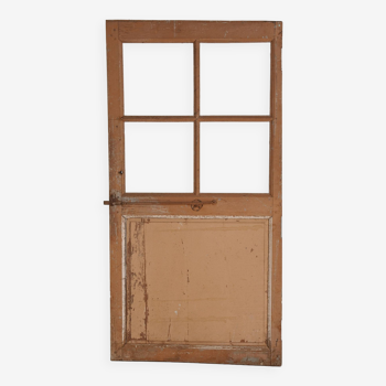 Old 18th century oak glass door with wrought iron latch no. 8