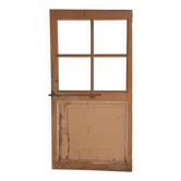 Old 18th century oak glass door with wrought iron handle