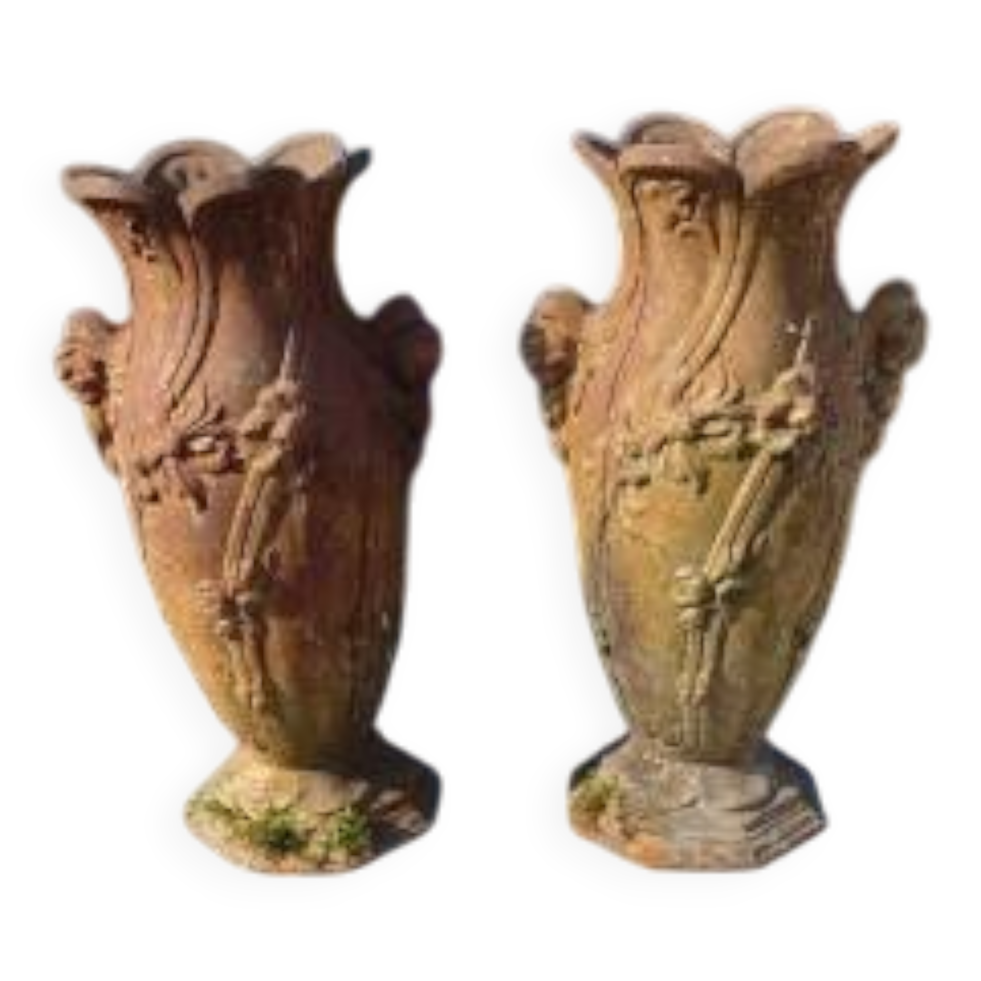 Pair of cast iron vases from 1900 in Charleville-Mézières