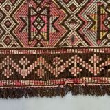 Large Vintage Turkish Kilim Rug 331x165 cm Wool Jajim Kelim
