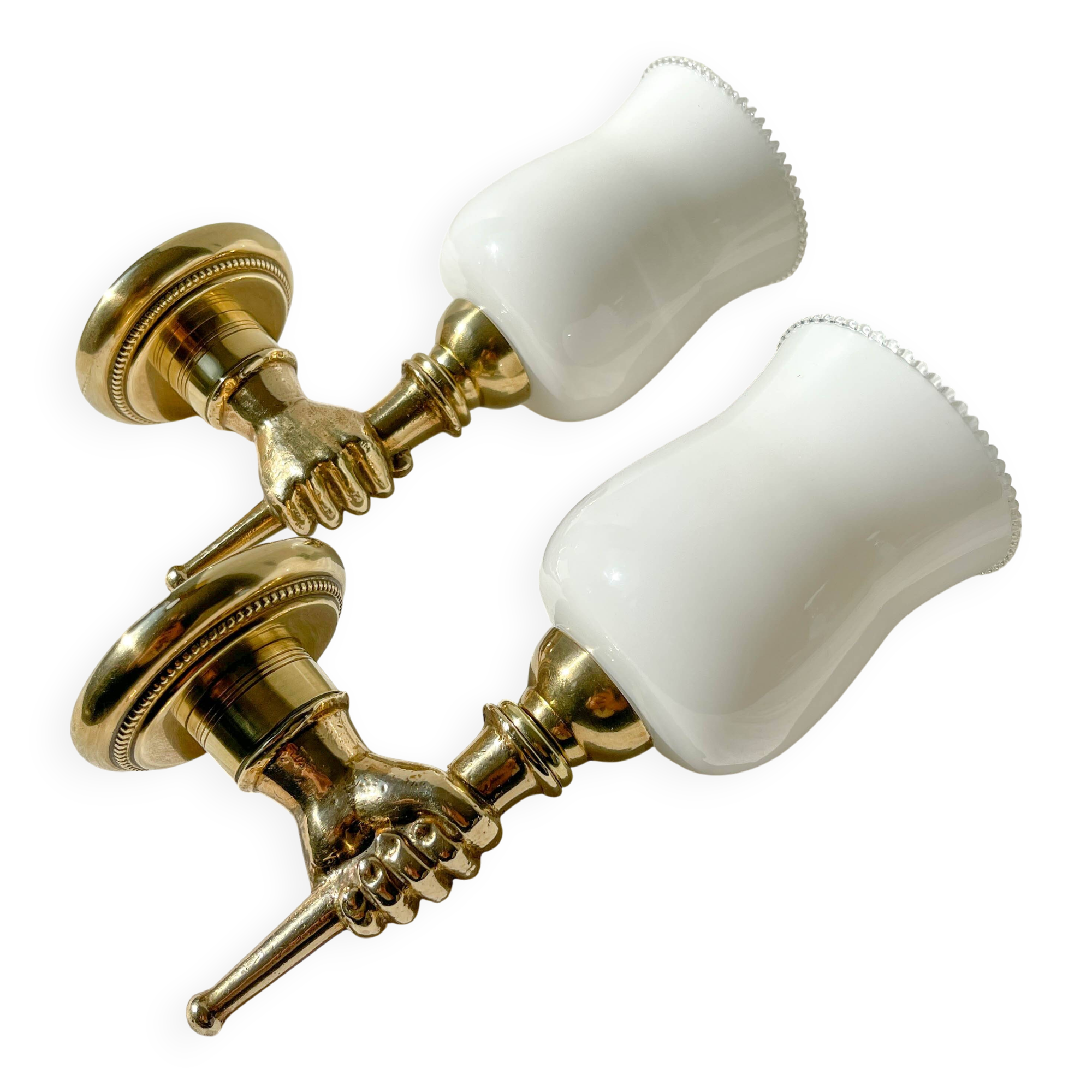 Pair of vintage brass wall sconces – Maison Jansen, 1960s