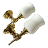 Pair of vintage brass wall sconces – Maison Jansen, 1960s