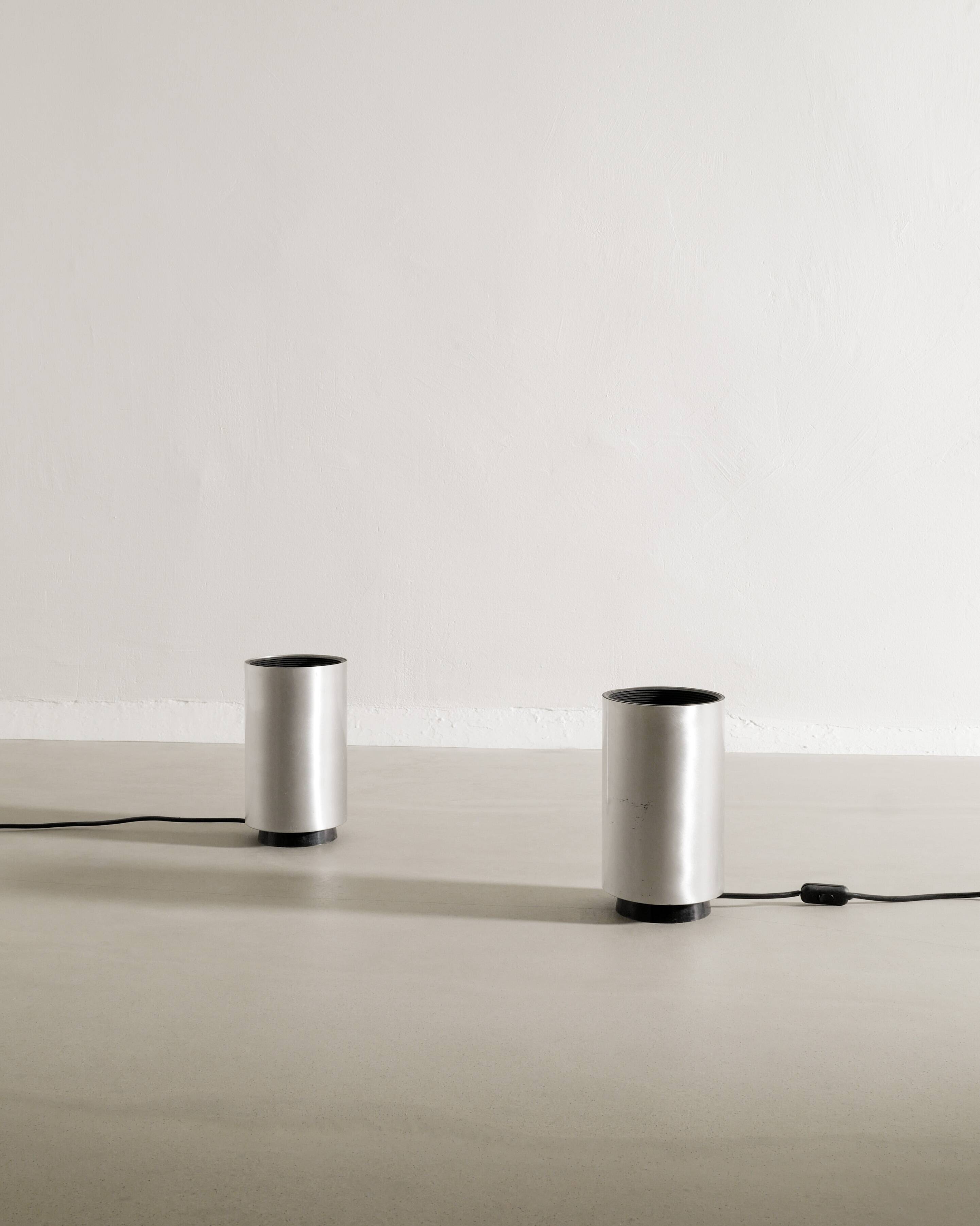 Paire de lampadaires cylindriques français vintage de Concord, années 1970