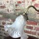Bronze and brass desk lamp, tulip in glass paste 1930