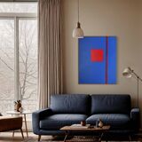 Art abstrait sur toile tendue 100x81cm That blue