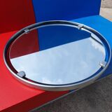 Miroir rond vintage en aluminium Egon Hillebrand, ø 53 cm, années 1960, Allemagne