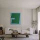 Minimalist abstract "silent contrast" blue green by Bodasca