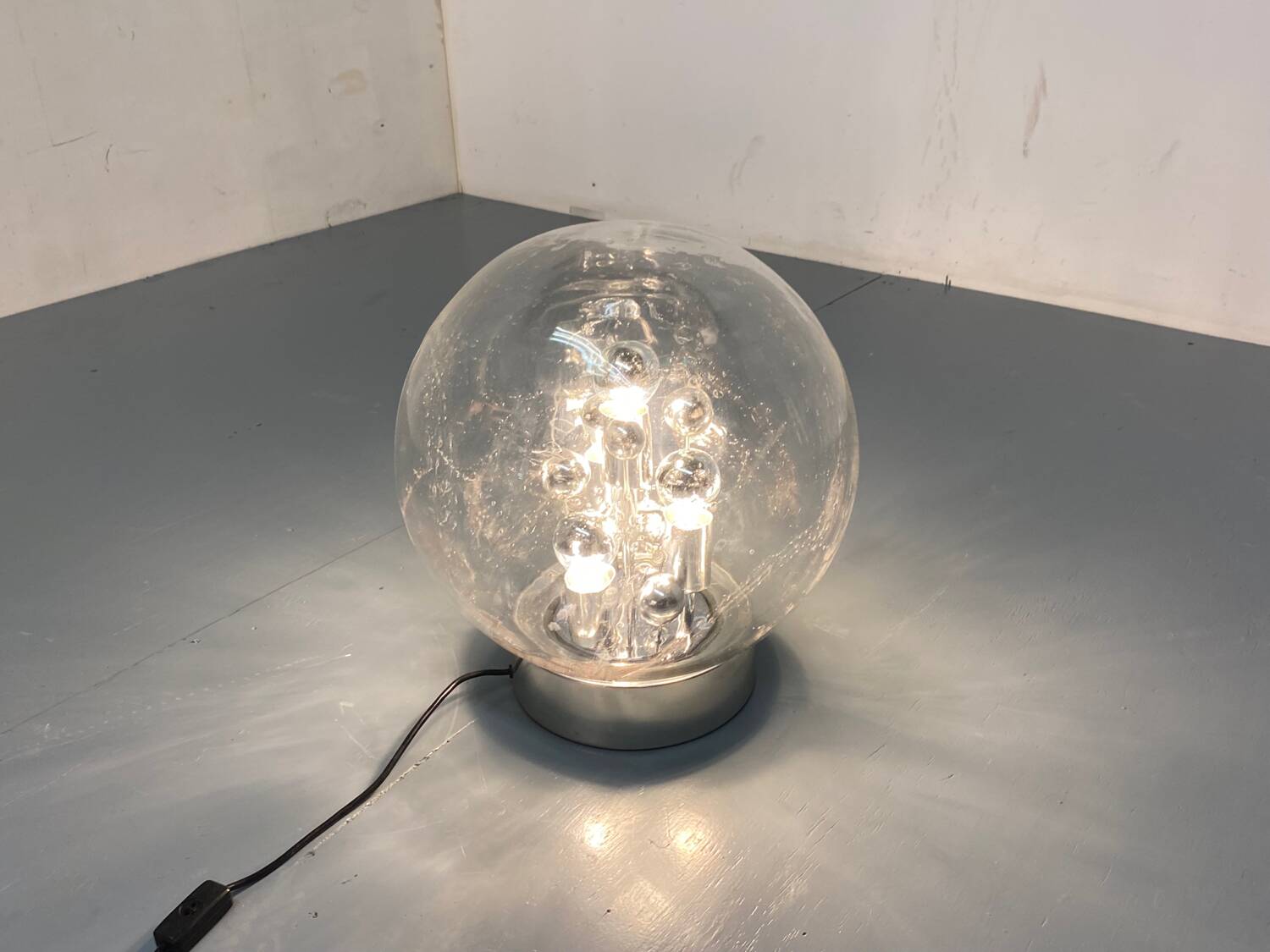 Vintage space age sputnik globe table floor lamp from doria leuchten, 1970s