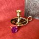 Hand candle holder brass partitioned floral decoration