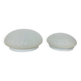 Paire d'appliques boule verre moucheté de Vianne demi sphère