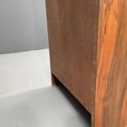 Restored Art Deco wardrobe with shelves, walnut veneer, Czechoslovakia, 1930s.