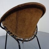 Set of vintage suede lounge chairs from Lusch, Germany, 1960s.