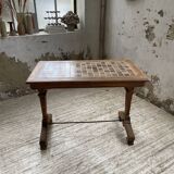 Walnut and tile bistro table 1890