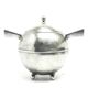 Postmodernist sugar bowl, silver-plated brass, Poland, 1950s