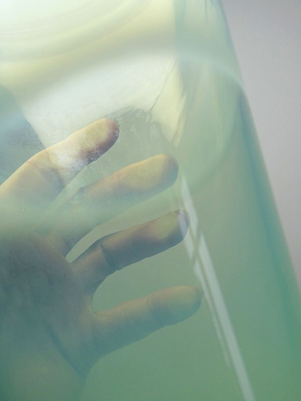 Blown opaline glass vase, Kosta Boda style, vintage Scandinavian design.