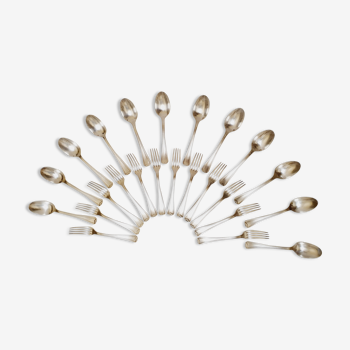 24 silver metal cutlery Christofle Art Deco