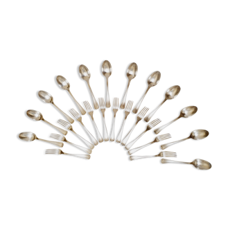 24 silver metal cutlery Christofle Art Deco