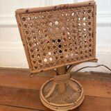 Lampe à poser en rotin vintage 1950 1960 italienne