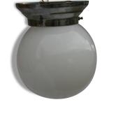 Plafonnier boule opaline blanche