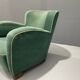 Fauteuil Art déco danois en mohair vert, années 1930-1940