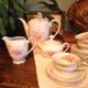Bavarian porcelain coffee service party (Saxony) with floral and gold decoration