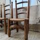 Set of 4 oak and straw chairs Dudouyt 1940