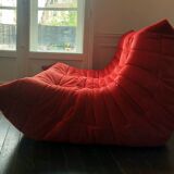 100% original - Togo 2-seater bench - Ligne Roset - Red Alcantara (Go